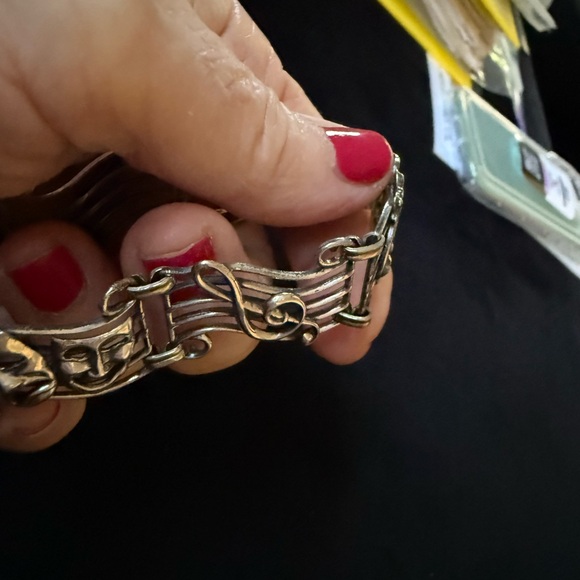 Beau Vintage Sterling Music Theme Staff Panel Bracelet main image 5
